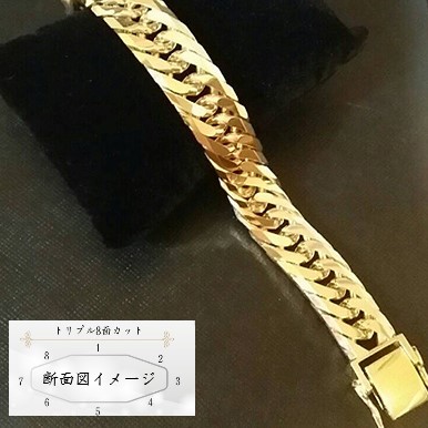 楽天市場】喜平 ブレスレット K18 トリプル 8面 100g 21cm 造幣局検定