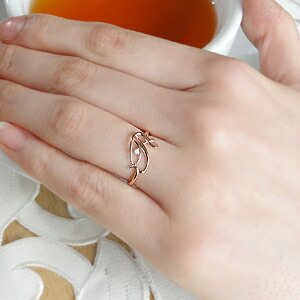 楽天市場】K10 PG 【0.01ct】イニシャル ダイヤモンド リング