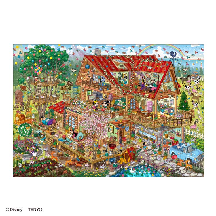 楽天市場】ジグソーパズル 1000ピース にぎやかなログハウス（ミッキー