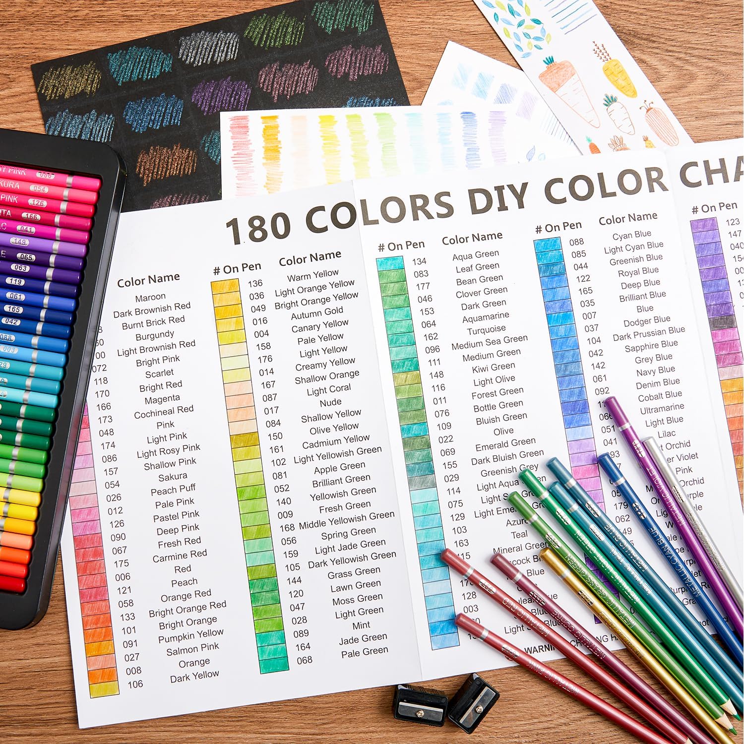 楽天市場】【送料無料】色鉛筆 180色セット 油性色鉛筆 カラーペン