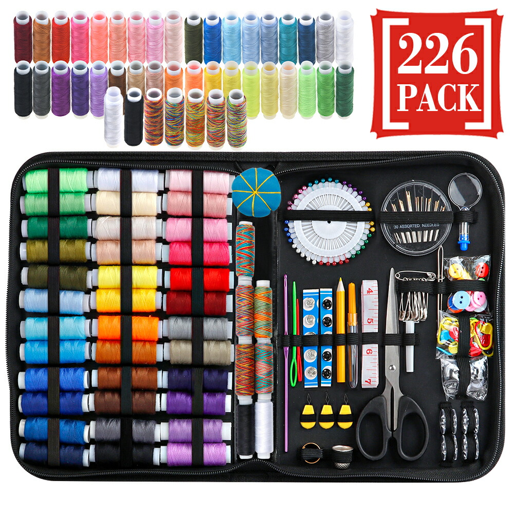 楽天市場】【送料無料】裁縫セット ソーイングセット 226点セット 43色