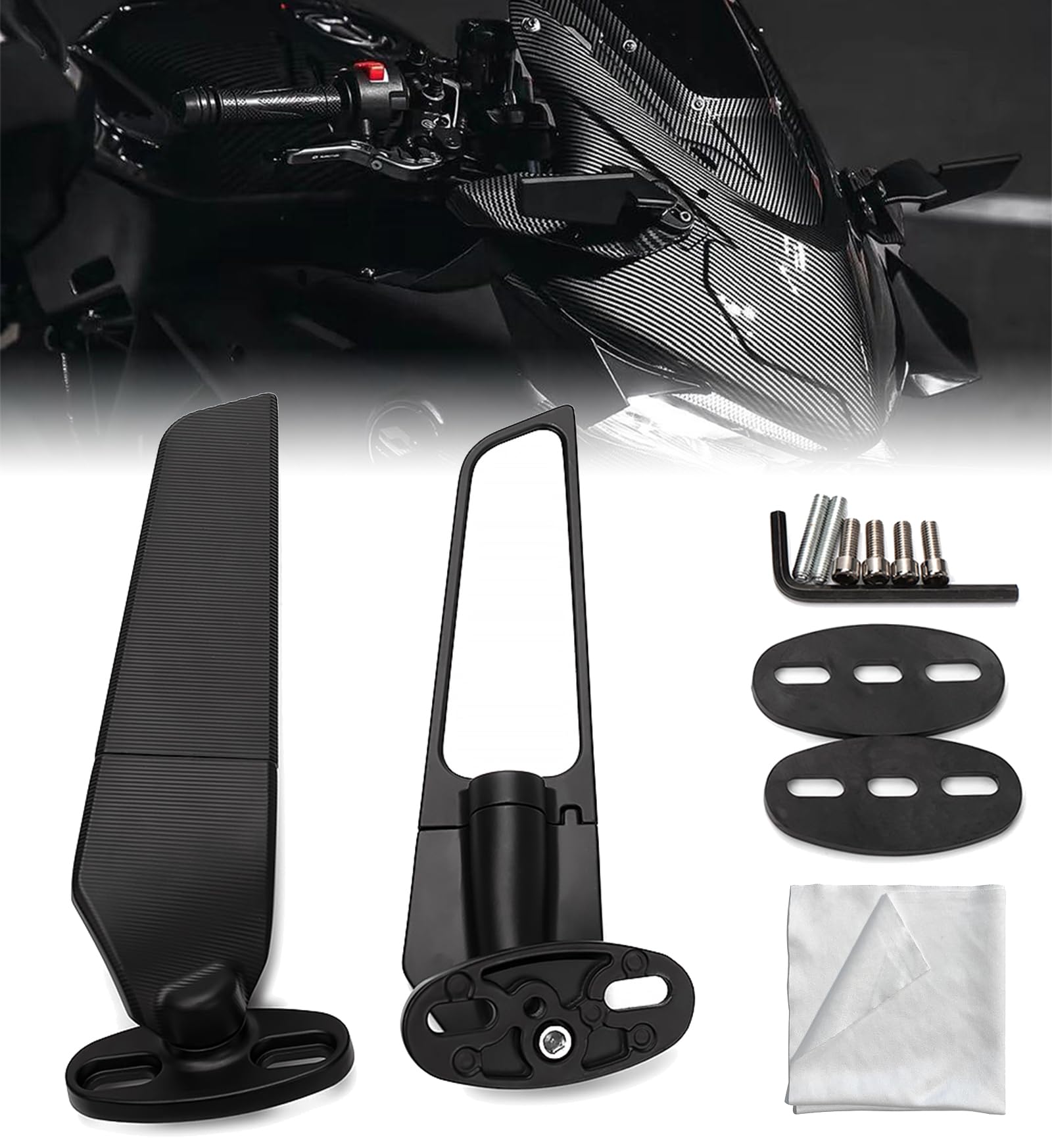 楽天市場】バイク ミラー ウイング翼型スリムカウルミラー スポーツ