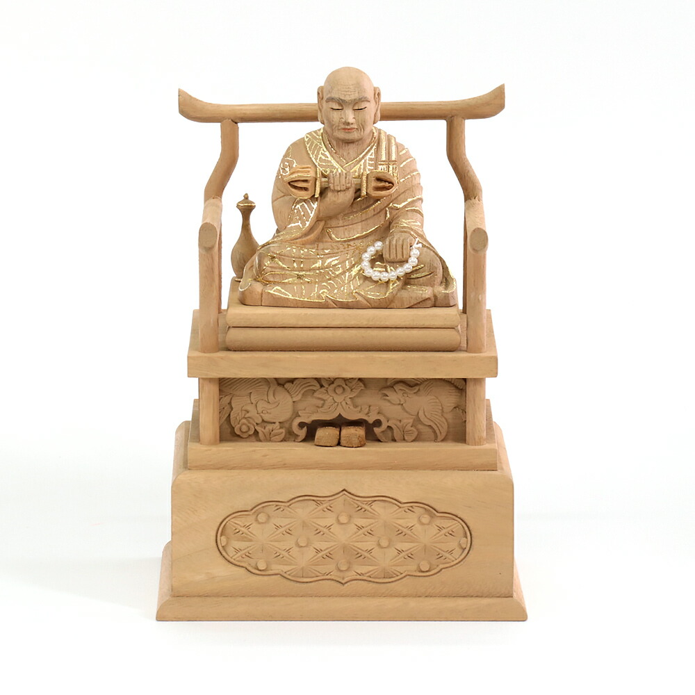 楽天市場】仏像 【楠木】 弘法大師 眼入 切金付 2.0寸 （高さ：165mm