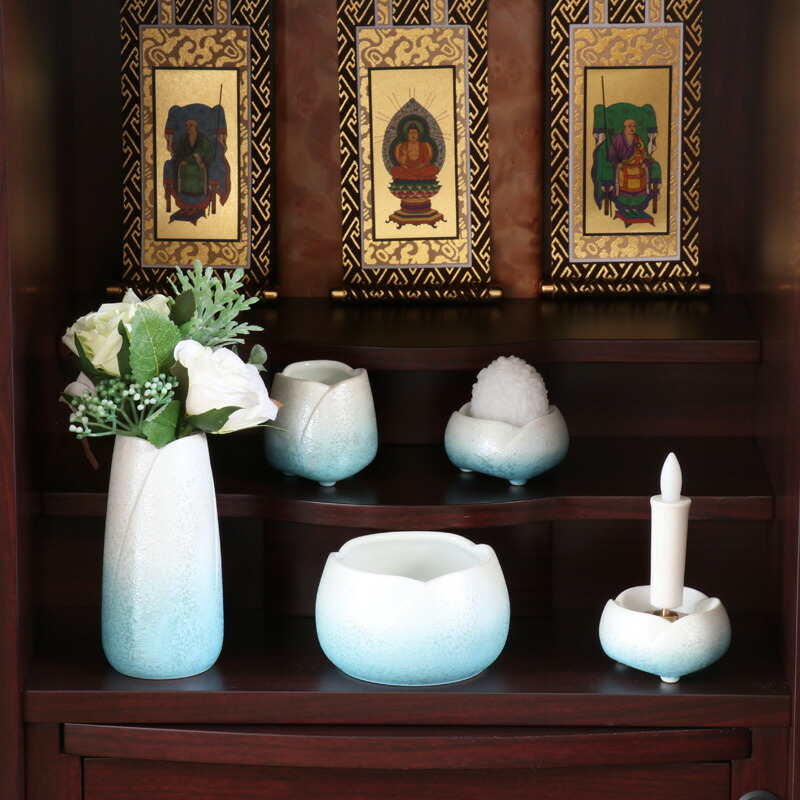 楽天市場】仏具セット 【5点】美濃焼仏具 「やわらぎ・ラスター彩」中