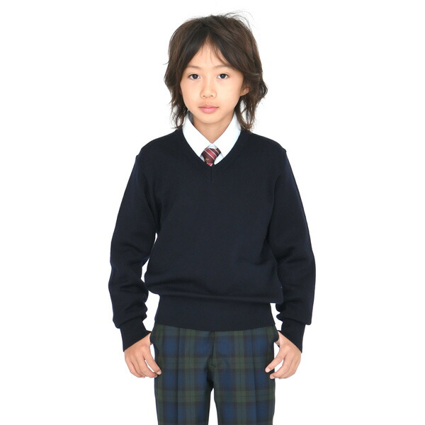 楽天市場】キッズウール混セーター紺無地 110〜140【日本製】男女兼用