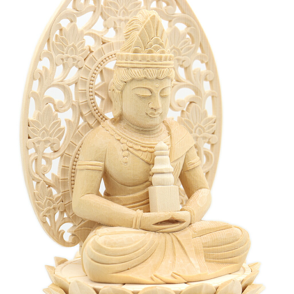 楽天市場】仏像 弥勒菩薩 座像 塔持 2.5寸 草光背六角台 桧木 弥勒菩薩