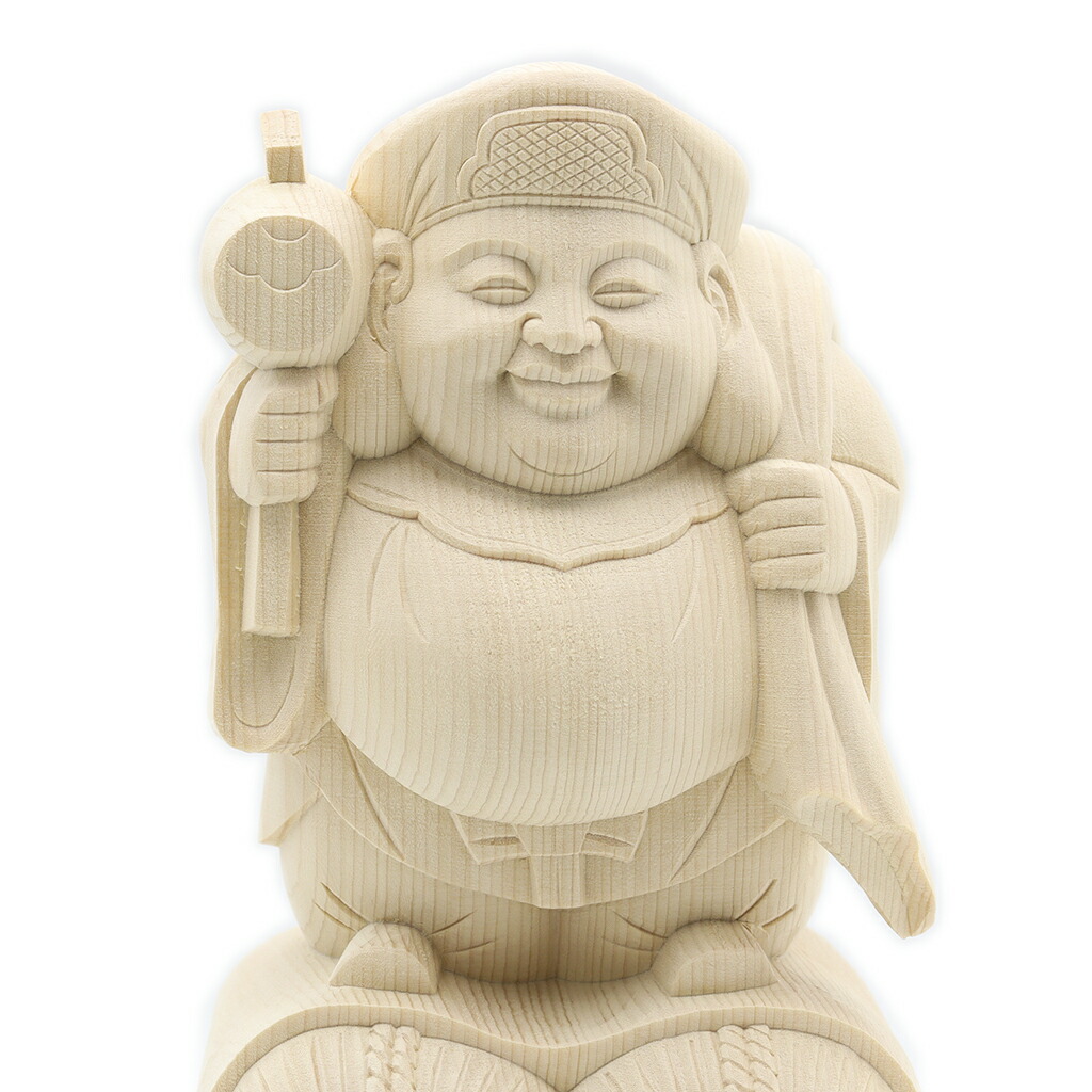 楽天市場】仏像 大黒天 俵座 21cm 台高6cm 桧木 七福神 大黒様 置物