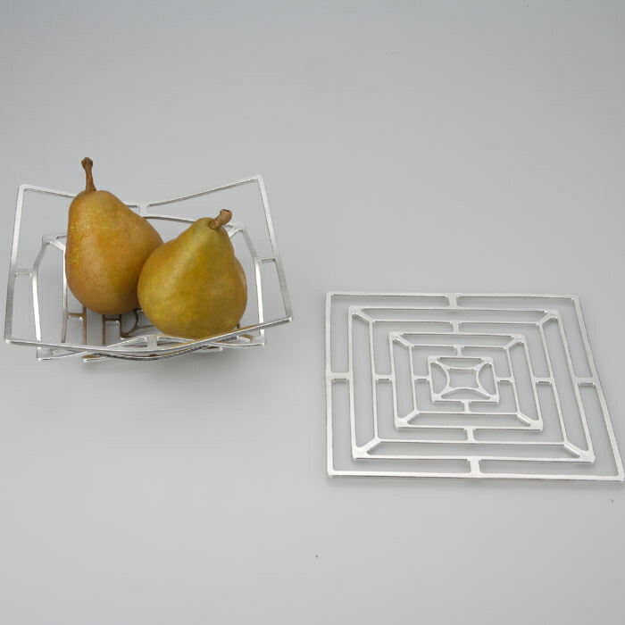 楽天市場】曲がるカゴ 能作 錫 KAGO スクエア M NOUSAKU tin