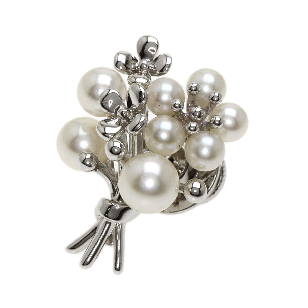 楽天市場】ミキモト 花束 パール 真珠 ブローチ シルバー レディース