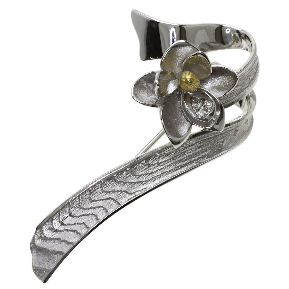 楽天市場】福原佐智 ダイヤモンド フラワーモチーフ ブローチ K18