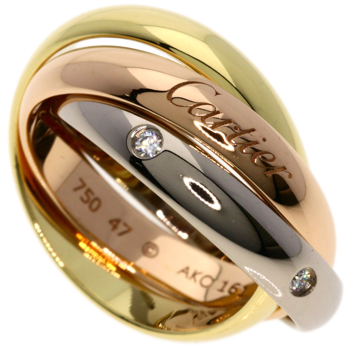 楽天市場】カルティエ トリニティ 5P ダイヤモンド #47 リング・指輪