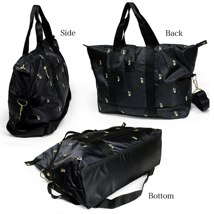 楽天市場】全面の猫刺繍がかわいい、超軽量ボストン！ Ferlieden 4998