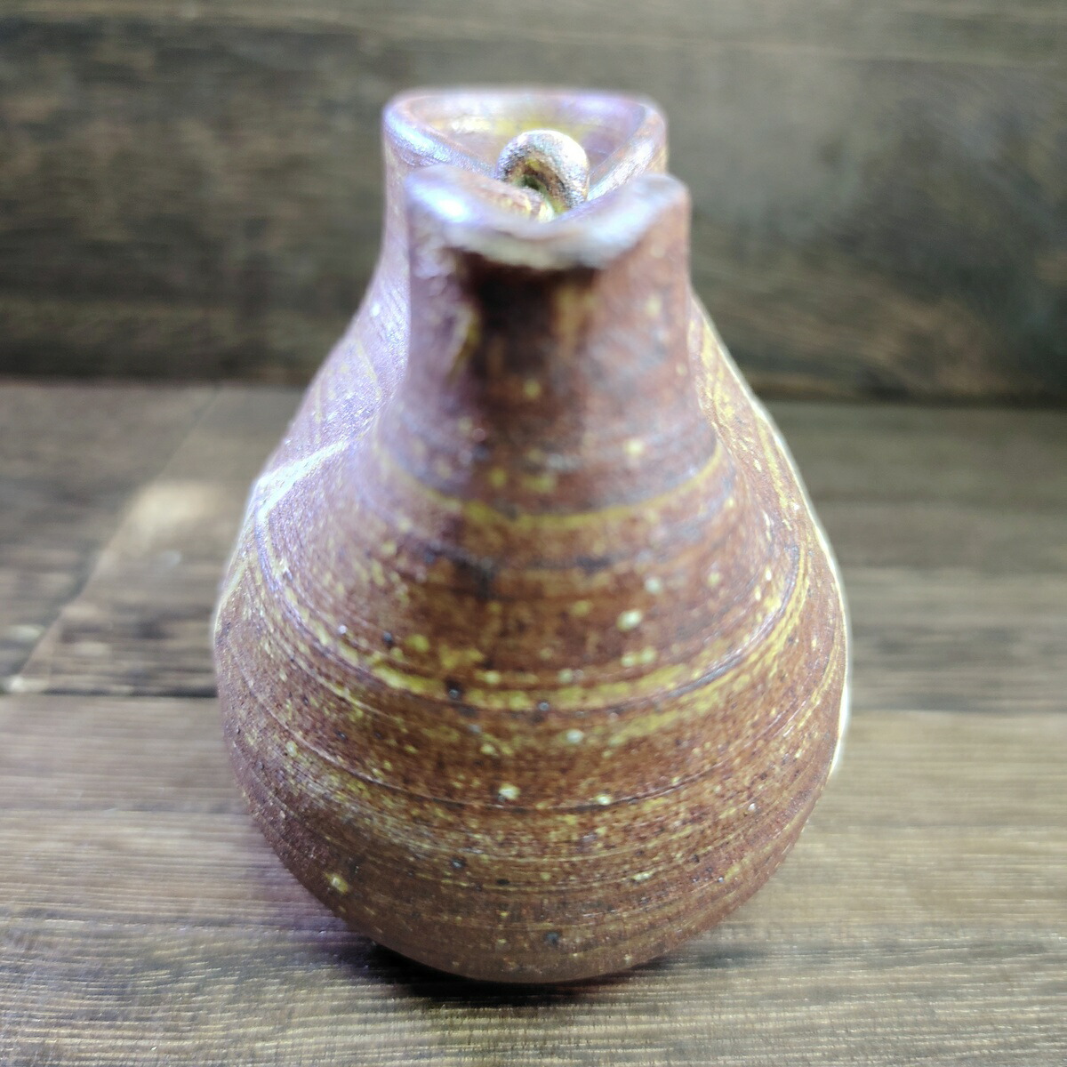 備前焼】清水千代市 作 丹波花瓶 共箱付き 信楽焼風 花器 一点物