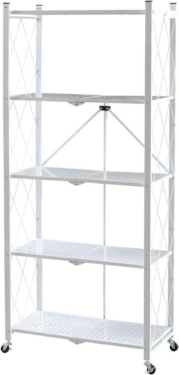 楽天市場】折りたたみラック組立不要 キャスター付き メタルラック 5段