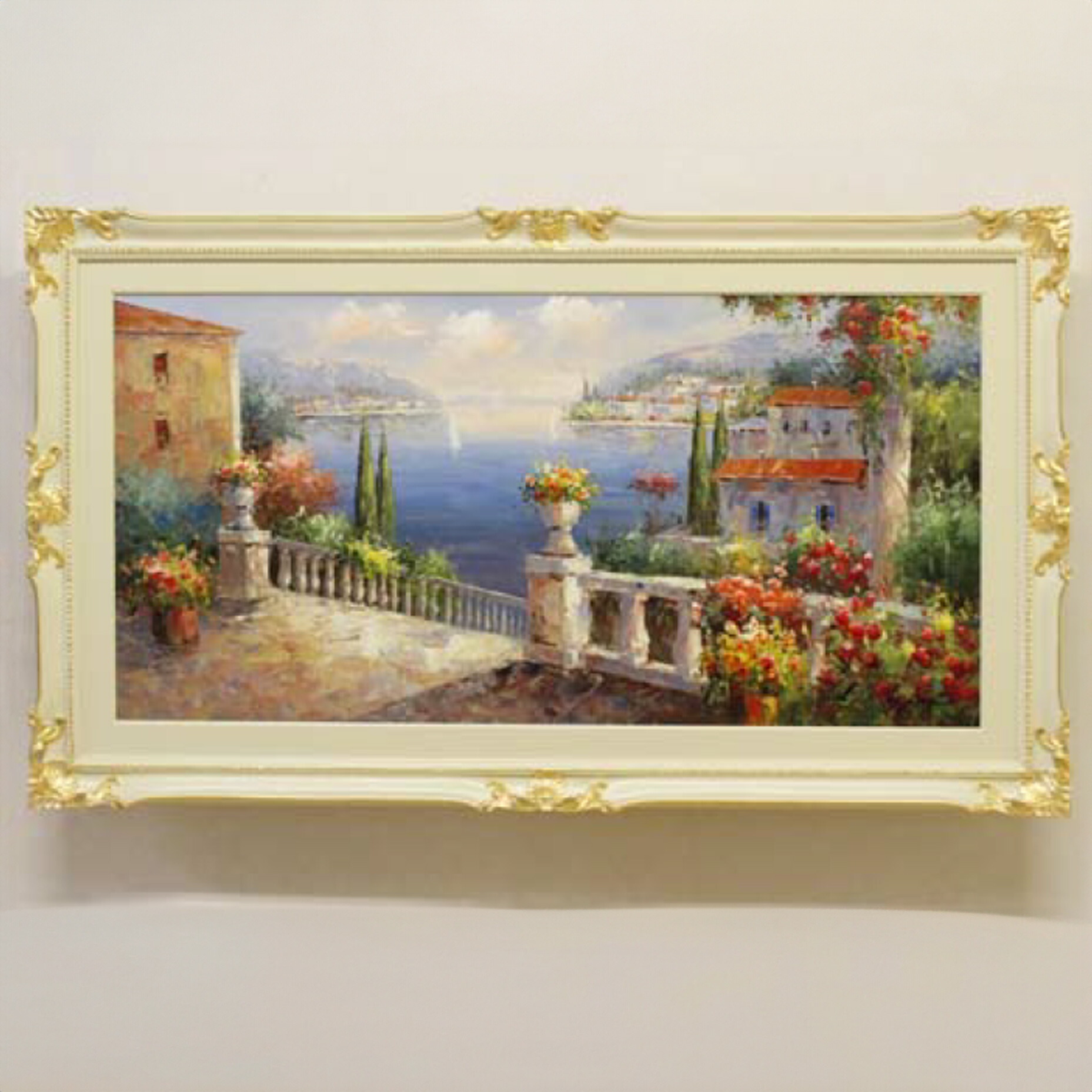 楽天市場】油絵 南イタリアの額絵 アート 絵画 額縁 輸入家具