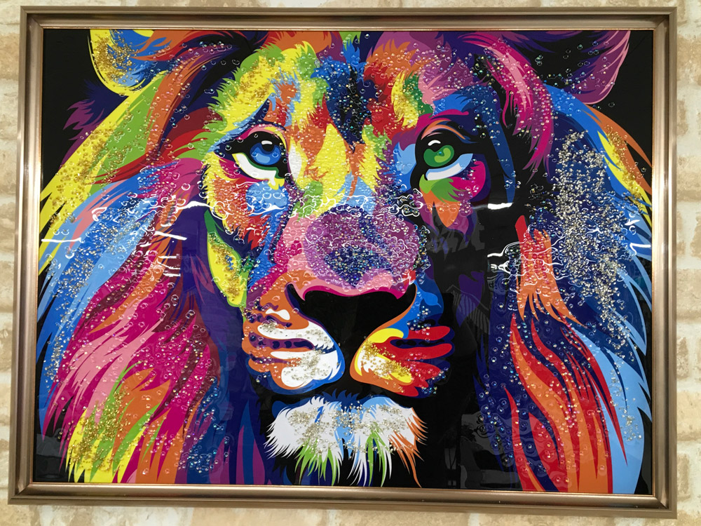 楽天市場】【クリスタルアート ライオン NO.48】クリスタルピクチャー