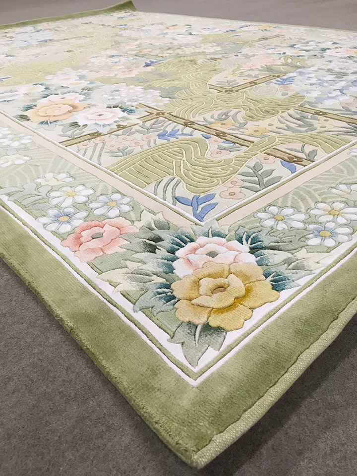 ぶひさん様専用 中国段通 シルク絨毯 約90cm x 155cm シルク 段