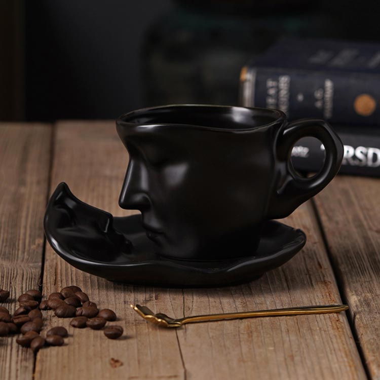 楽天市場】陶器 カップ ソーサー 260ml 耐熱 マグカップ キス 彫刻 人