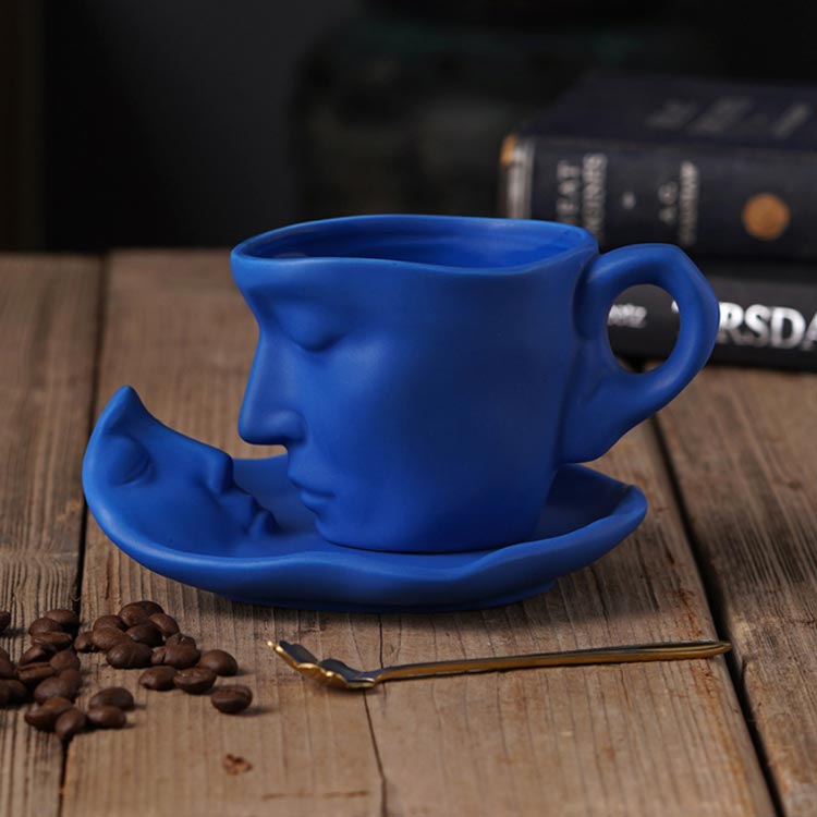 楽天市場】陶器 カップ ソーサー 260ml 耐熱 マグカップ キス 彫刻 人