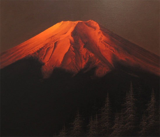 楽天市場】絵画 油絵 赤富士 （中尾靖） 送料無料 【肉筆】【油絵