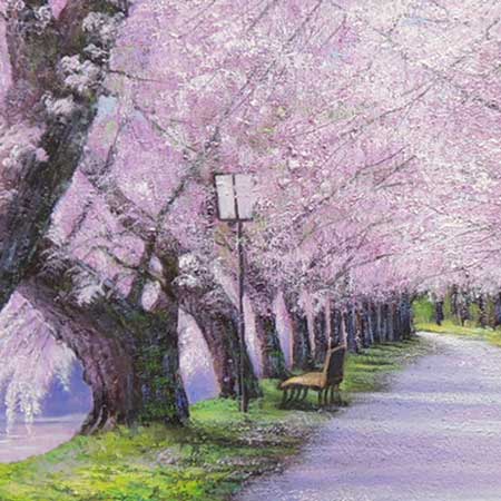 楽天市場】絵画 油絵 北上桜 （木村由記夫） 送料無料 【肉筆】【油絵