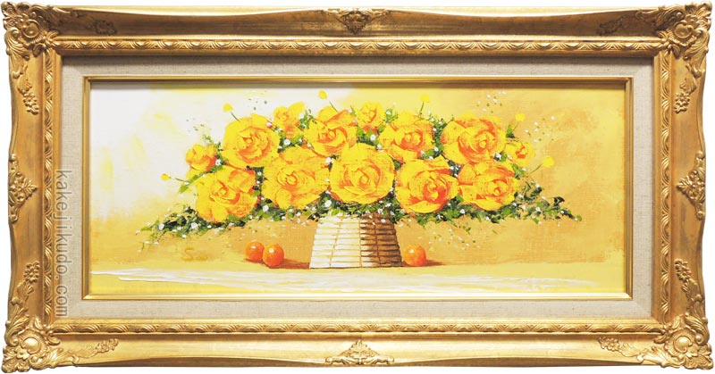 楽天市場】絵画 油絵 黄色いばら （SOO） 送料無料 【肉筆】【油絵