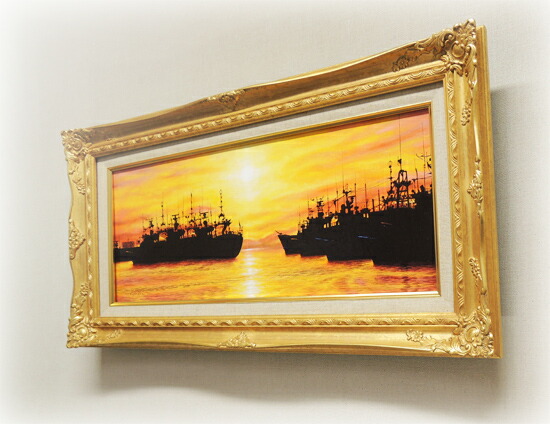 楽天市場】絵画 油絵 朝の港 （里中游） 送料無料 【肉筆】【油絵