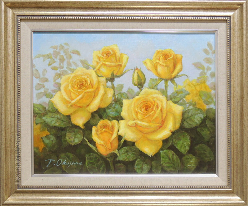 楽天市場】絵画 油絵 ばら（黄色いバラ） （岡島哲夫） 送料無料