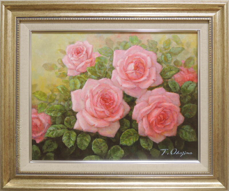 楽天市場】絵画 油絵 ばら（ピンクのバラ） （岡島哲夫） 送料無料