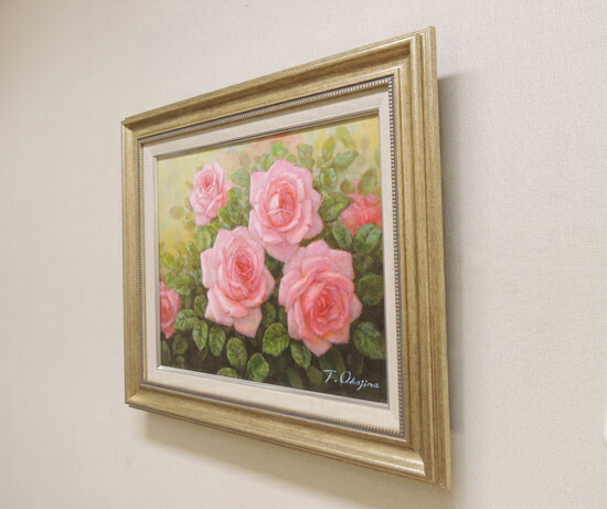 楽天市場】絵画 油絵 ばら（ピンクのバラ） （岡島哲夫） 送料無料