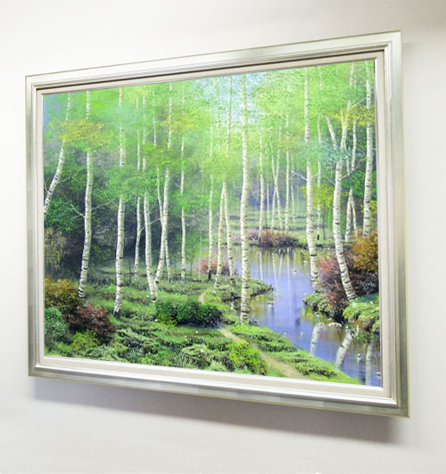 楽天市場】絵画 油絵 白樺林 F50号 （早瀬遼） 送料無料 【海・山