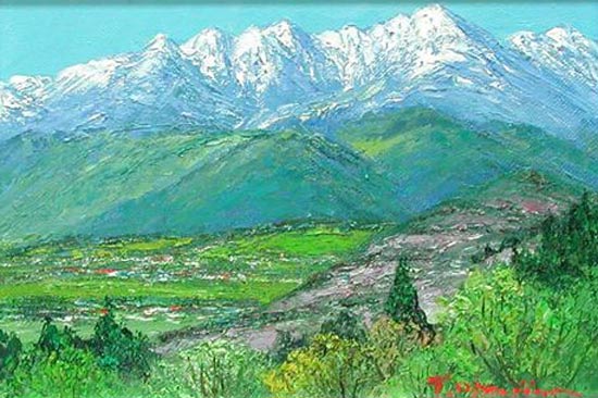 楽天市場】絵画 油絵 木曽 駒ヶ岳 （岡島哲夫） 送料無料 【海・山