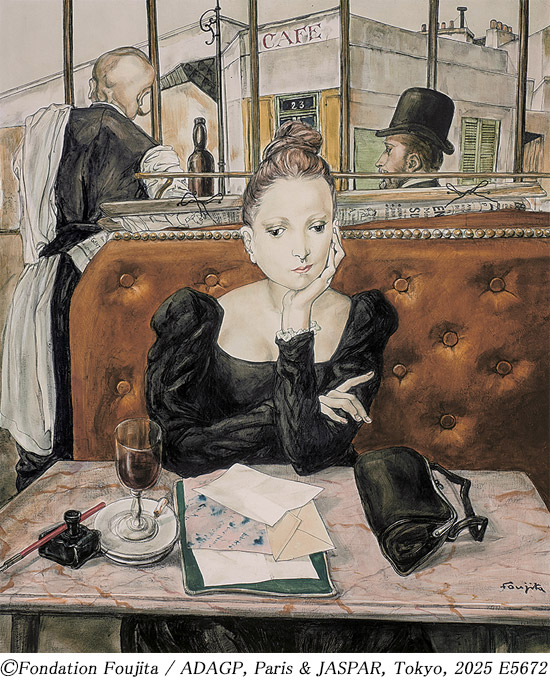 楽天市場】藤田嗣治（レオナール・フジタ） 絵画 カフェにて 送料無料