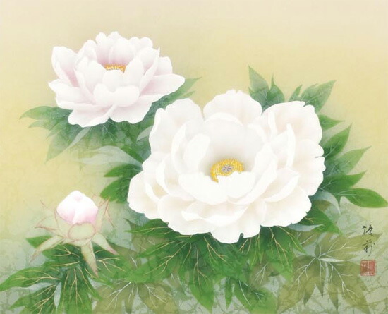 楽天市場】掛け軸 牡丹 (鈴木優莉) 送料無料 【掛軸】【一間床】【丈の