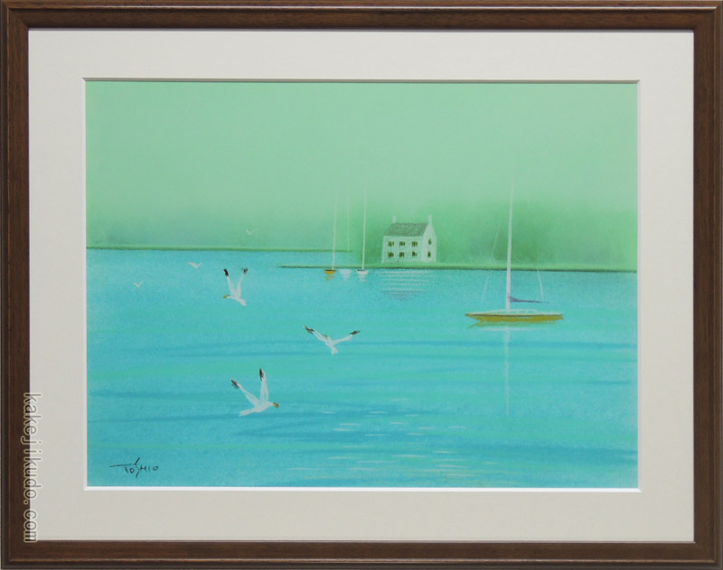 楽天市場】今成敏夫 パステル画 白いカモメ 送料無料 【複製