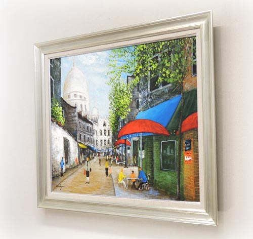 楽天市場】絵画 油絵 モンマルトルの広場 カフェテラス F30号 （中川