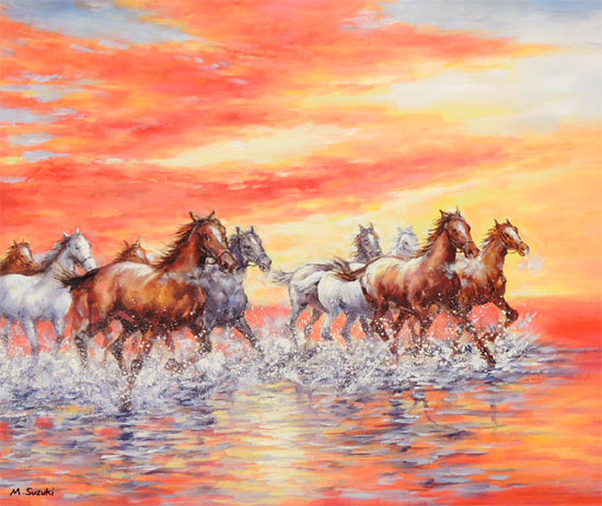 楽天市場】絵画 油絵 駆ける F20号 （鈴木満雄） 送料無料 【肉筆