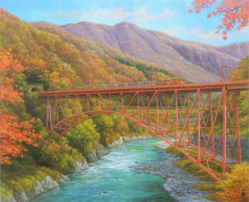 楽天市場】絵画 油絵 黒部渓谷 F20号 （猿渡一根） 送料無料 【海・山