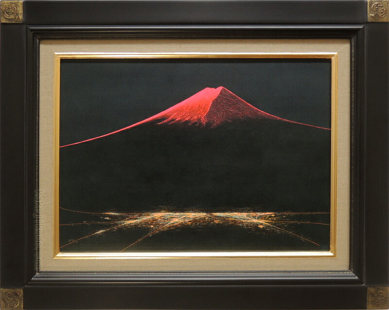 楽天市場】絵画 油絵 渡辺ムサシ【赤富士】（F4号） 送料無料 【肉筆