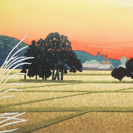 楽天市場】佐野せいじ 木版画 風そよぐ中で 送料無料 【複製】【木版画