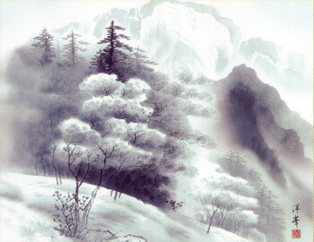 楽天市場】絵画(和装額) 水墨山水 (加藤洋峰) 送料無料 : 掛け軸・絵画