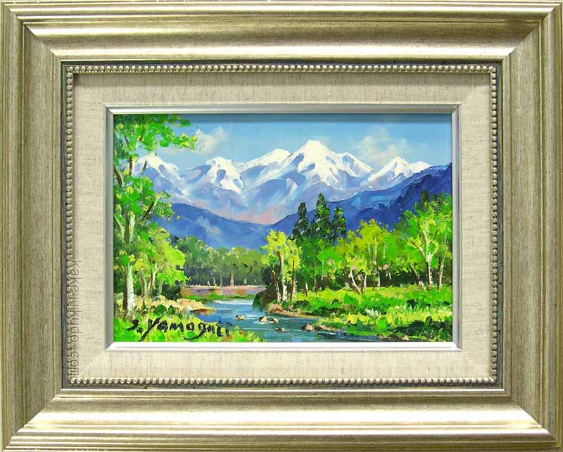 谷川の残雪」1962 F8 絵画 油絵 油彩画 風景画 アート 谷川岳 油彩画