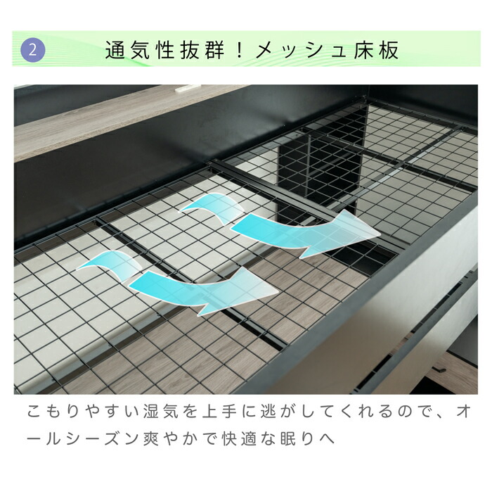 楽天市場】ロフトベッド ハイタイプ デスク付き デスク天板 ベッド