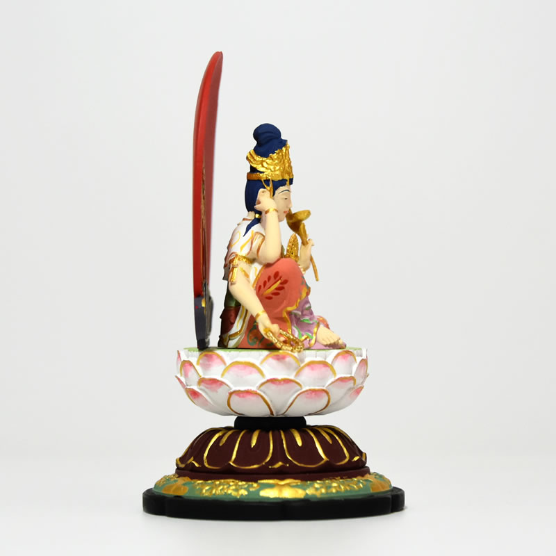 楽天市場】木彫り仏像-小仏 【如意輪観音菩薩】 柘植極彩色 総高10.5cm