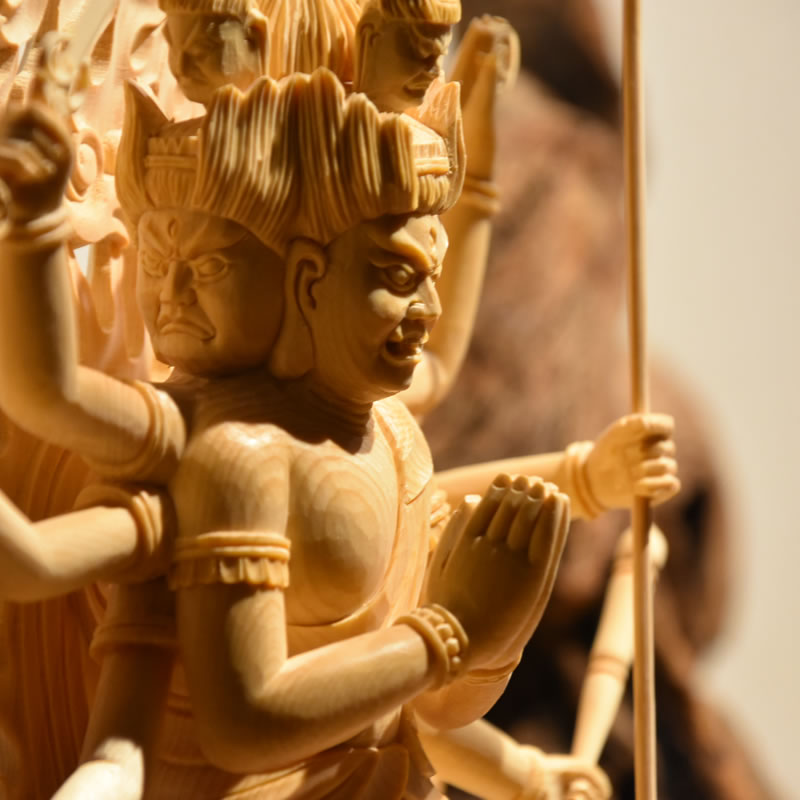 楽天市場】木彫り仏像 【大元帥明王】 桧木 立5.0寸 総高26.5cm : 海宇