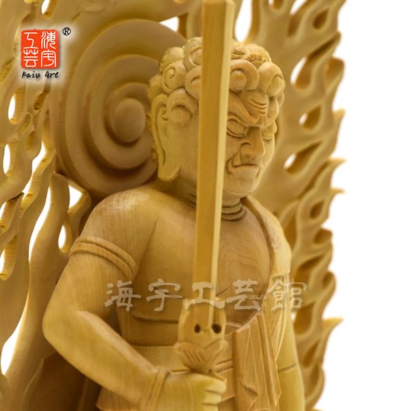 楽天市場】木彫仏像 【運慶形不動明王像】 柘植（ツゲ） 立5.0寸 総高