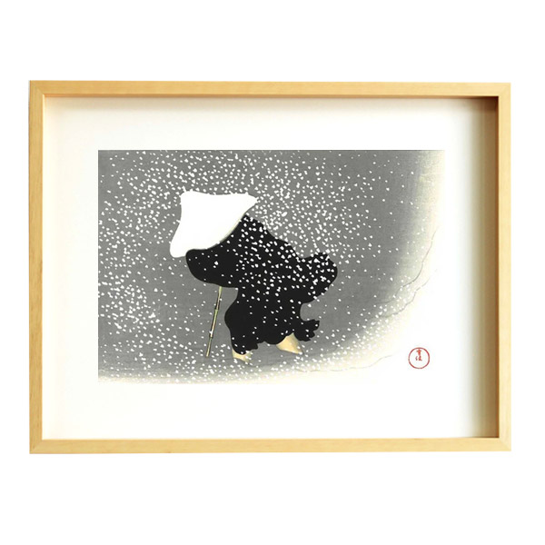 楽天市場】芸艸堂 木版画 神坂雪佳「No.13 巴の雪(額装)」神坂雪佳用額