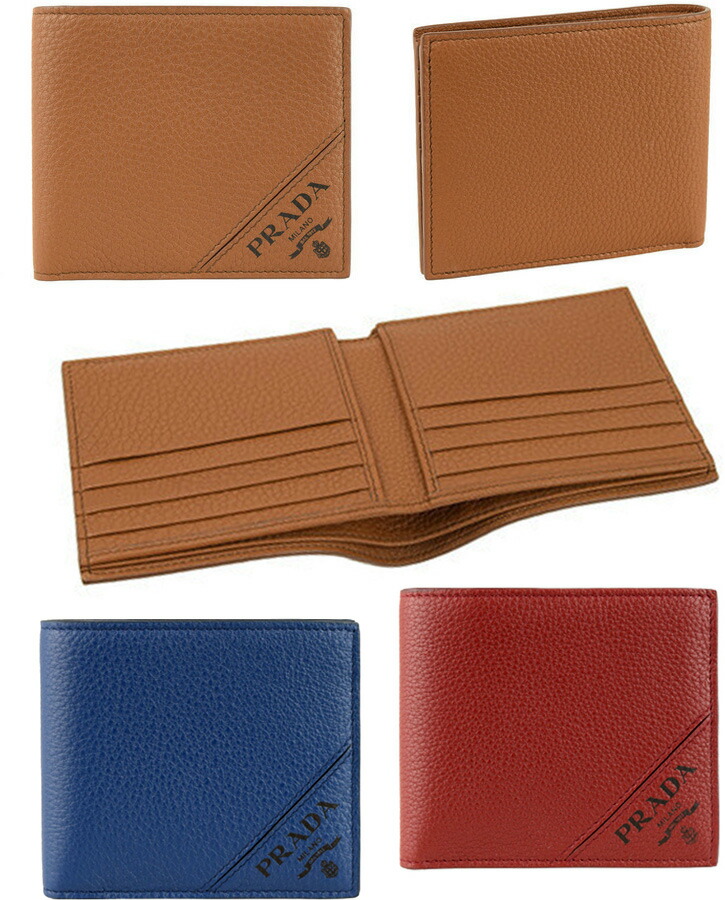 楽天市場】PRADA プラダ メンズ 二つ折り財布 札入れグレインカーフ