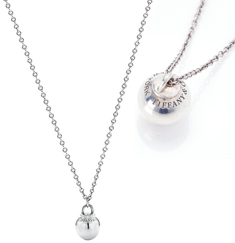 楽天市場】Tiffany&Co. ティファニーロゴ刻印ボールトップ ペンダント