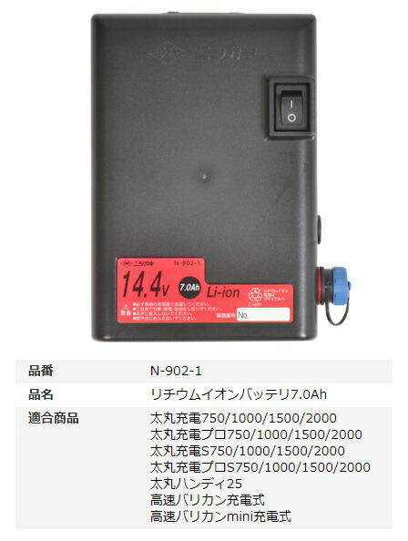 楽天市場】ニシガキ 7Ahバッテリー 高速バリカン用 N-902-1 リチウム
